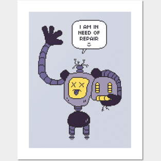 Repair Pixel Robot Posters and Art